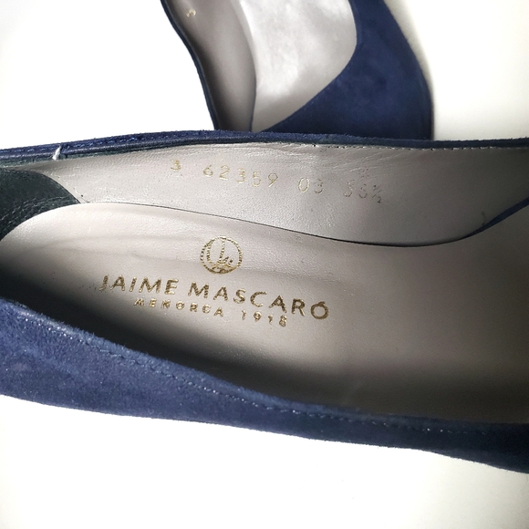 Jaime Mascaro Peep Toe Blue Suede Pump - Picture 9 of 10